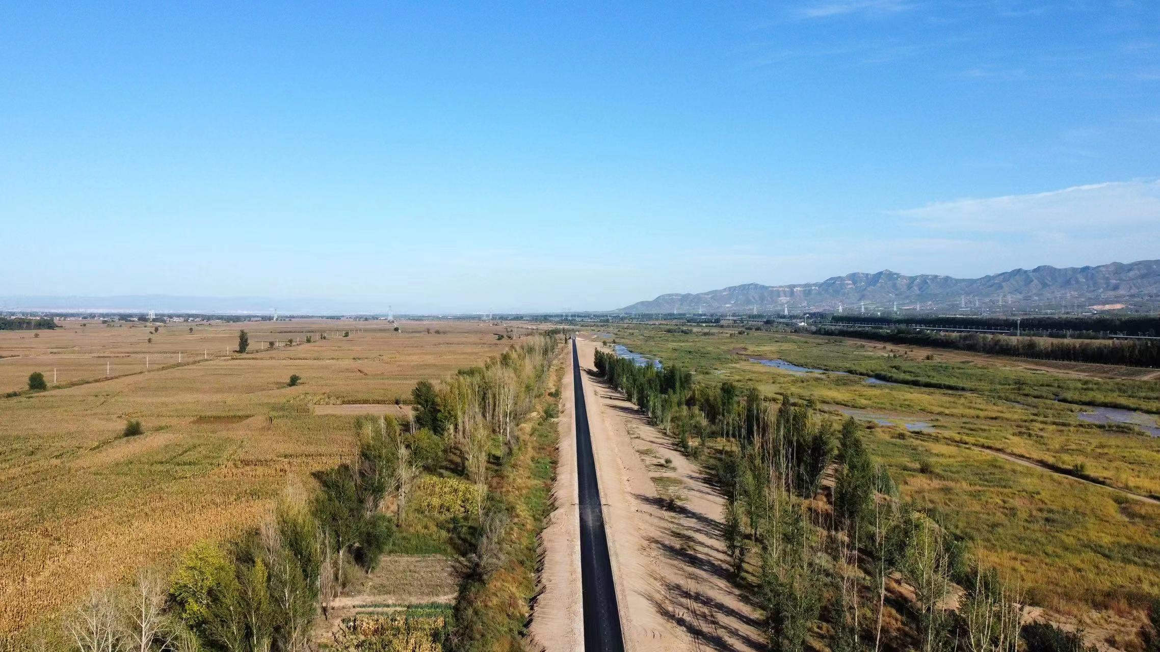 晋中洋河左岸堤顶路全线贯通 晋中洋河左岸堤顶路全线贯通